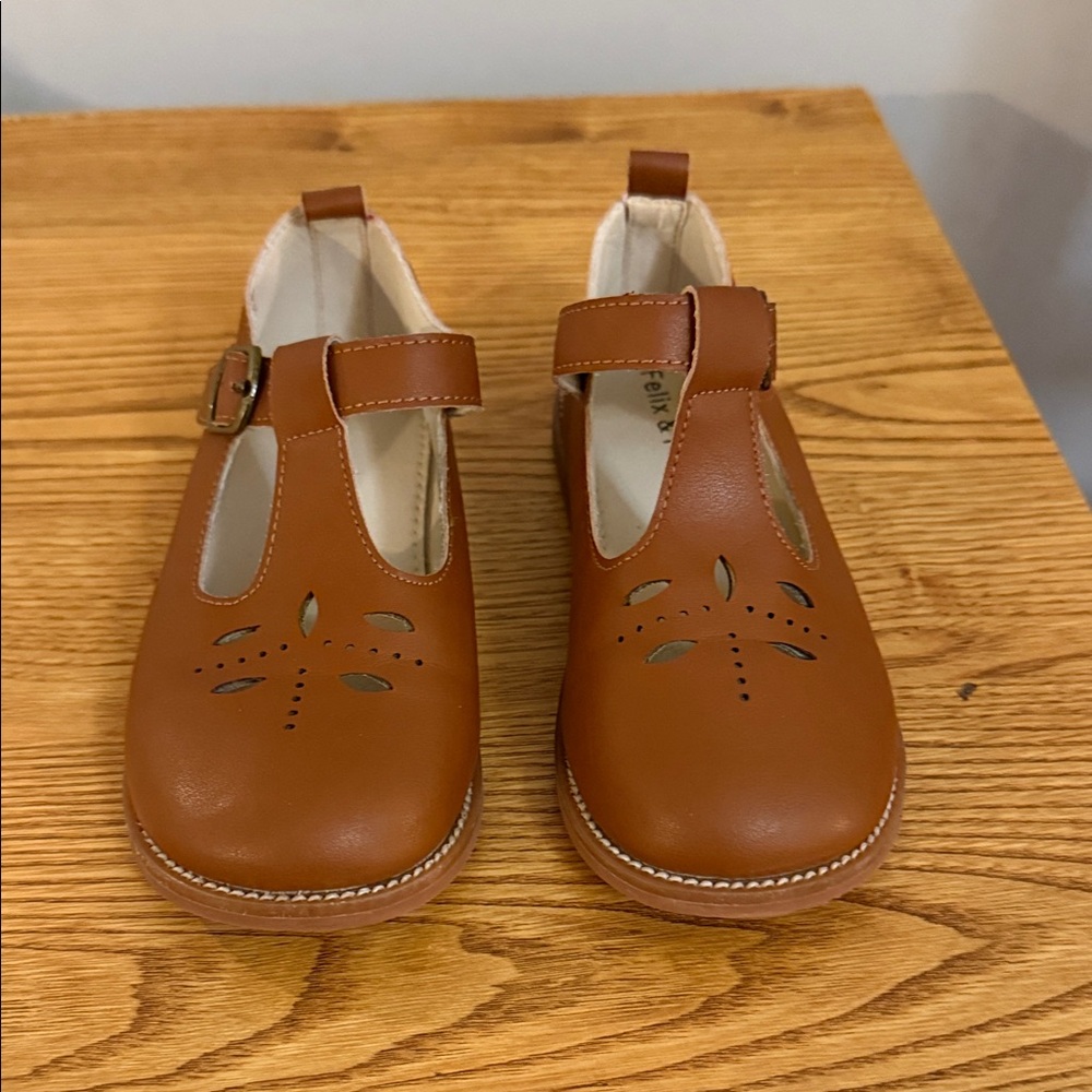 Felix and Flora T-Strap Tan Shoes size 11